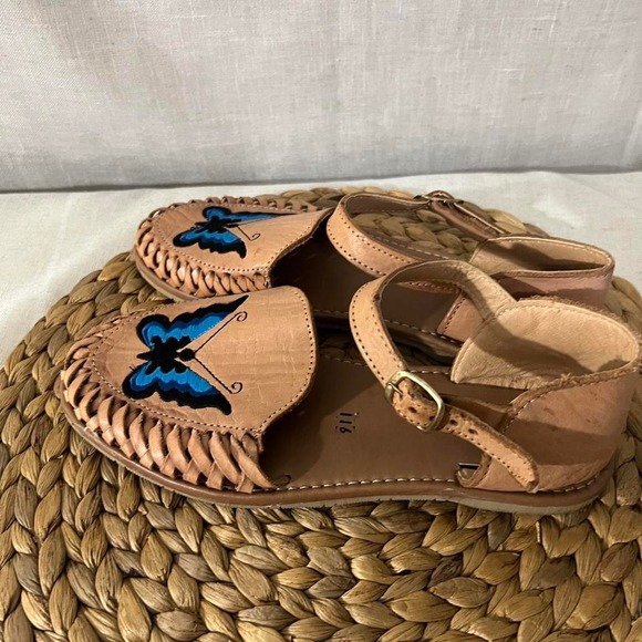 Morpho Butterfly Huaraches for Women size 7 Leather Handmade Mexico - Picture 3 of 8